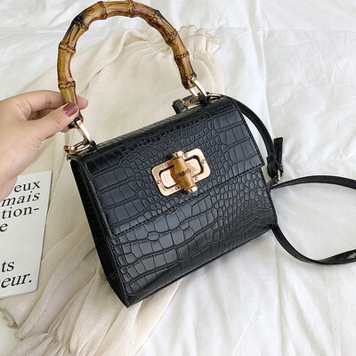 

Summer bag handbags new 2019 Korean version of the wild shoulder slung fashion portable crocodile pattern retro Kelly bag