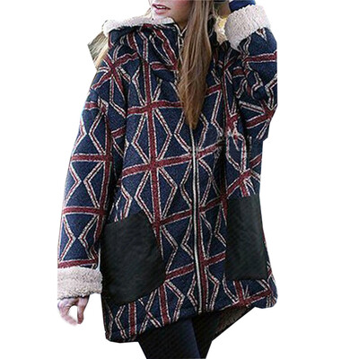 

Toponeto Plus Size Winter Jacket Women Woolen Outerwear Casual Long Down Warm Overcoat