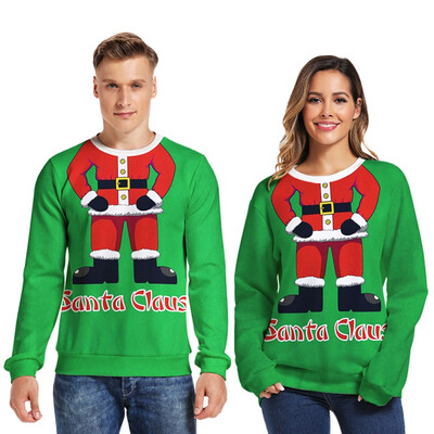 

Toponeto Couples New Autumn Winter Casual Long Sleeve Christmas Tops Blouse Sweatshirt