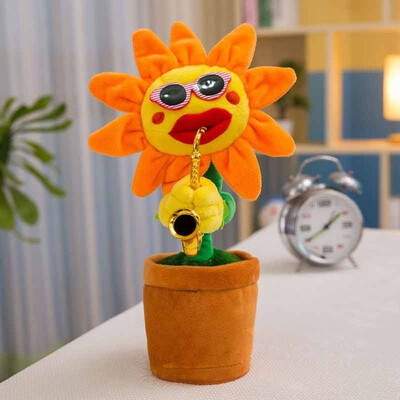 

Enchanting Sunflower Singing Dancing Electric plush toy 33cm lovely sound music bluetooth toy with 60 songs