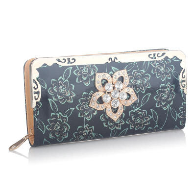 

Diamonds Flowers Ladies Wallet Fashion Clutch Phone Bag Multi-card Position Women Wallet Luxury Card Holder Coin Purse