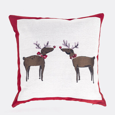 

45cm Christmas Cushion Cover Santa Claus Linen Pillow Cloth Sofa Cushion