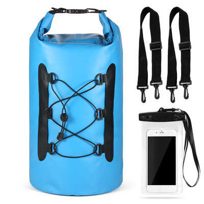 

15L Waterproof Dry Bag with Phone Case Bag Roll Top Dry Sack For Kayaking Boating Fishing Surfing Swimming Rafting