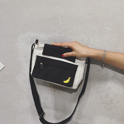 

Tailored Women Bag Fashion Shoulder Bag Fruit Embroidered Contrast Color Messenger Bag