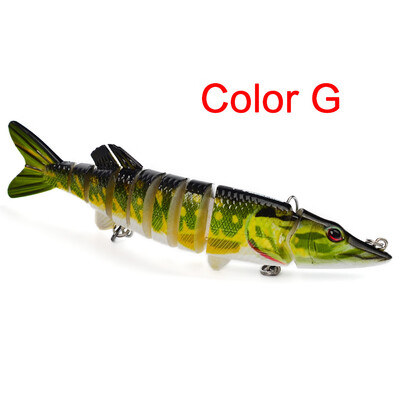 

128cm21g Artificial Fishing Lure Bait 3D Eyes 9 Segments Fish Lures 2 Hooks Sea Fishing Swimbait Tackle