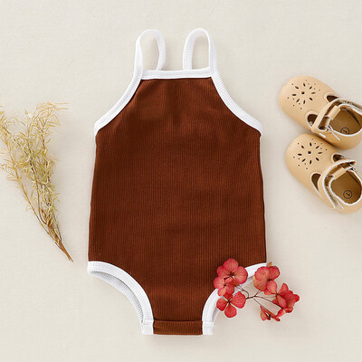

Newborn Infant Baby Girl Sleeveless Solid Romper Bodysuit Clothes Outfits