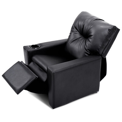 

Ergonomic Lounge Kids Sofa with Cup Holder-Black