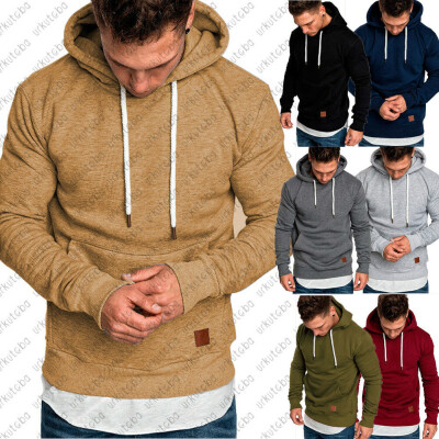 

Mens Slim Fit Plain Hooded Sweatshirt Pullover Hoodies Sweater Jacket Coat Tops