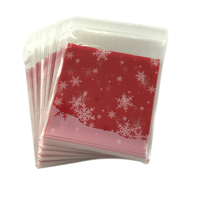 

Toponeto 100PC Self Adhesive Plastic Seal Bag Cookies Candy Wrapping Bags Christmas Pouch