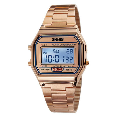 

Time beauty mens retro business watch waterproof electronic watch trend fashion personality mens watch steel belt light watch Ro