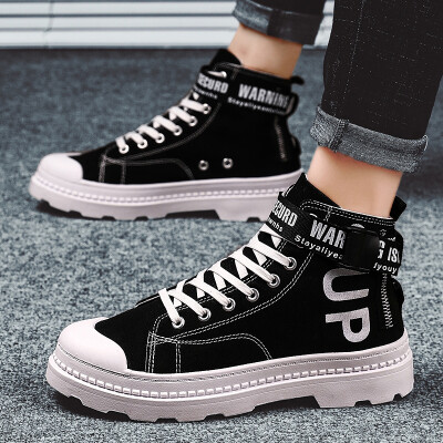 

Summer high-top mens shoes black casual shoes autumn canvas shoes fashionable high-tide shoes