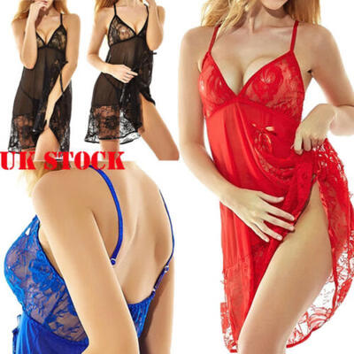 

Sexy Women Lady Lace Silky Soft Shiny Satin Chemise Nightdress Nighty Nightwear