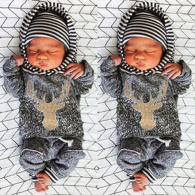 

Newborn Baby Girl Boy Clothes Deer Tops T-shirtPants Leggings 2pcs Outfits Set