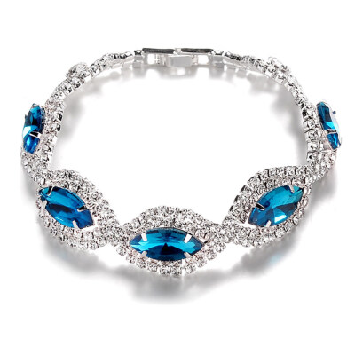 

Blue Crystal Eye Bracelets Clear Zircon Bracelet Femme Fashion Jewelry