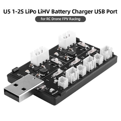 

Rcharlance U5 1-2S LiPo LiHV Battery Charger with USB Port MCPX MCX JST-PH 20 Molex 125
