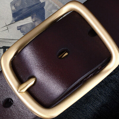 

Genuine pin buckle belt leather belt Top layer leather mens retro belt factory source