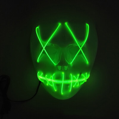 

FUNNYBUNNY Scary Mask Halloween Cosplay Led Costume Mask El Wire Light Up Mask for Festival Parties Mask Halloween Party