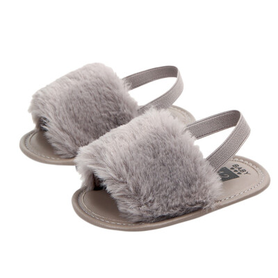 

Newborn Infant Baby Letter Solid Flock Soft Sandals Slipper Casual Shoes