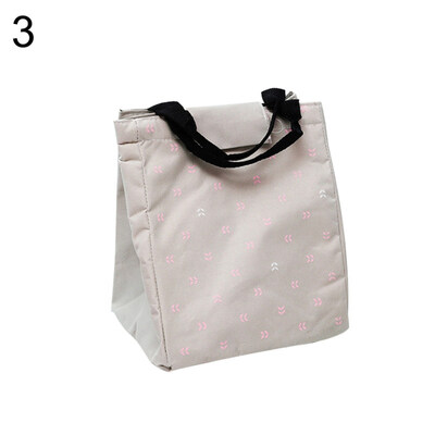 

Portable Thermal Insulated Cotton Linen Food Tote Pouch Bento Lunch Cooler Bag