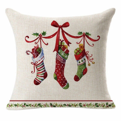 

〖Follure〗Christmas Pillow Case Santa Cotton Linen Sofa Car Throw Cushion Cover Home Decor