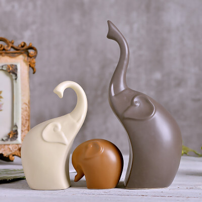 

4pcs porcelain elephant statue home decor crafts ornament room decorations modern ceramic animal figurines wedding decoration gift