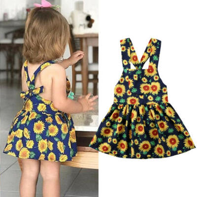 

Toddler Kids Baby Girls Flower Overalls Dress Sundress Summer Clothes