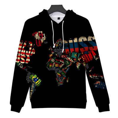 

Tailored Womens Autumn Long Sleeve O Neck World Letter Printing Casual Hooded Sweater