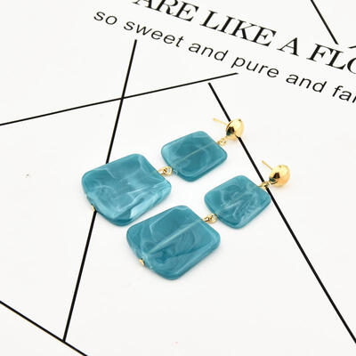 

2019 New Hot Fashion Geometric Square Earrings Brincos Oorbellen Acrylic Connection Pendants Drop Earrings For Women Jewelry