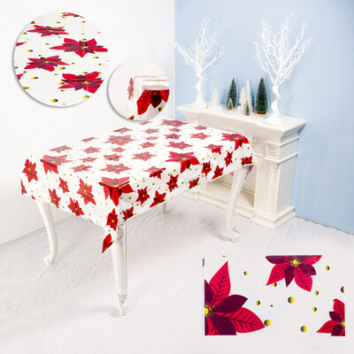 

New 110180Cm Tablecloths Disposable Merry Christmas Rectangular Printed Pvc Cartoon table waer Fancy