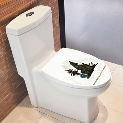 

〖Follure〗Hallowmas Toilet Seat Wall Sticker Decals Vinyl Art Wallpaper Removable Decor