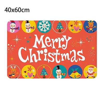 

JPGIF Christmas Print Doormat Xmas Kitchen Bathroom Anti-Slip Floor Mat Carpet Foot Pad Rug