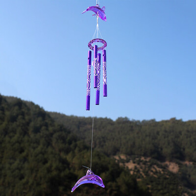 

Creative Plastic Wind Chime Ornament Pendant Metal Tube Dolphin Small Wind Bell Ornaments