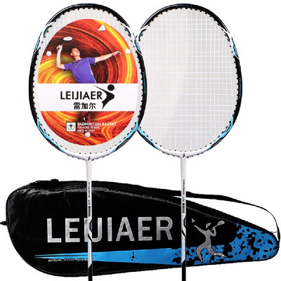 

LEIJIAER 2pcs Badminton Racket competition Plume 2 Player Badminton Bat Replacement Set Ultra Light Carbon Fiber Badminton Racquet