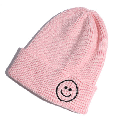 

Cap children smiling face lovely lady knitting hat autumn&winter Korean version 100 new woolen cap Korean ear protection cap