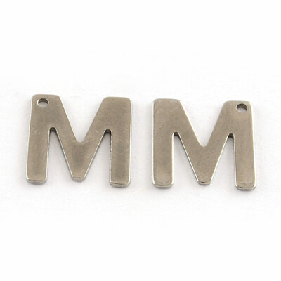 

304 Stainless Steel Letter Charms LetterM 11x105x05mm Hole 1mm