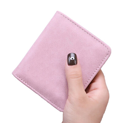 

Lady Fashion Solid Color Multi Slots Faux Leather Short Wallet Clutch Coin Purse