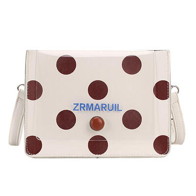 

Small Dot Print Clear Shoulder Messenger Handbags Women Flap Crossbody Bags