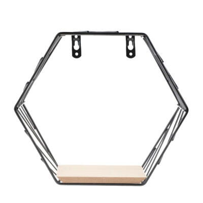 

Iron Hexagonal Mesh Wall Storage Rack Metal Hanging Wall Display Shelf