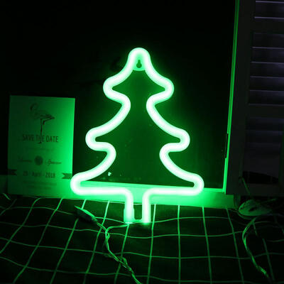 

Tree Shaped Neon Light USB Rechargeable Battery Powered Decorative LED Night Light For Home Wall Decor