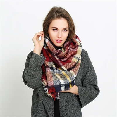 

Coloured plaid like cashmere warm scarf