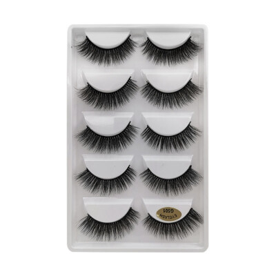 

Natural Dense Slender Curling Handmade Fake Eyelash 5Pair Mink False Eyelashes Reusable eyelash extension long makeup for beauty