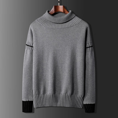 

Toponeto Mens Autumn Winter Casual Long Sleeve Cotton Solid Color Sweaters Tops
