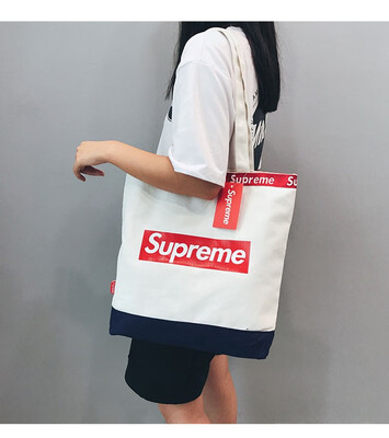 

Supreme off white outdoor athletic canvas sport bag fashion casual lightweight men women shoulder bag student school bag girl boy