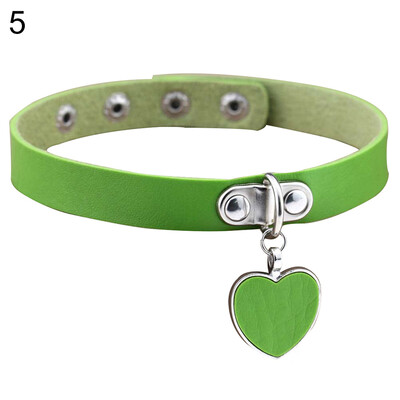 

Punk Gothic Women Love Heart Pendant Faux Leather Choker Collar Necklace Bracelet