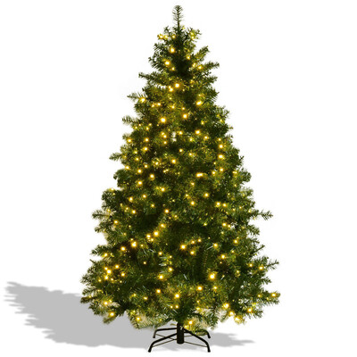 

Pre-Lit Artificial PVC Christmas Tree w LED Lights & Stand-8