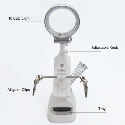 

〖Follure〗Multifunctional Welding Repair LED Magnifier Soldering Iron Clamp Tool