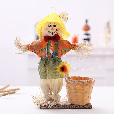 

Toponeto Doll Fruit Decoration Bowl Halloween Ghost Candy Basket Home Decor Hand-Woven