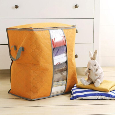 

Non-woven Storage Bag Quilted Large Capacity Multifunction Dust-Proof Moisture-proof Bamboo Fiber Clothing Pillow Organizer