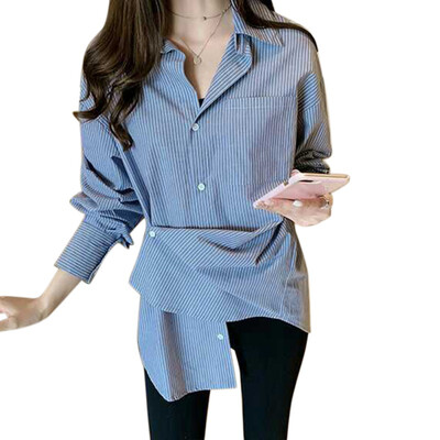 

Womens Tops&Blouses Long Sleeve Shirt Women Clothes Striped Korean Ladies Tops Fashion Clothing