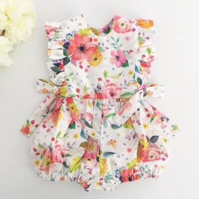 

Newborn Baby Girl Flower Ruffle Romper Bodysuit Jumpsuit Outfit Sunsuit 0-18M